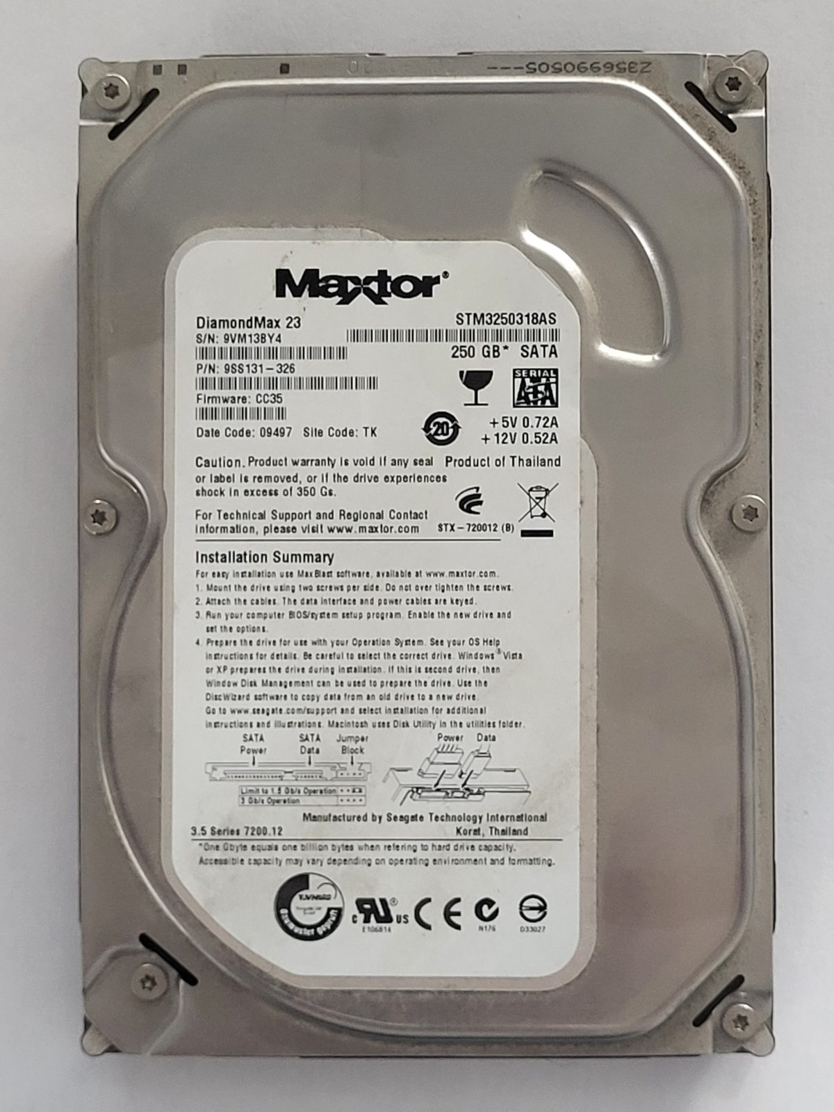 STM3250318AS, 09497, Maxtor 250Gb 3.5" HDD STK