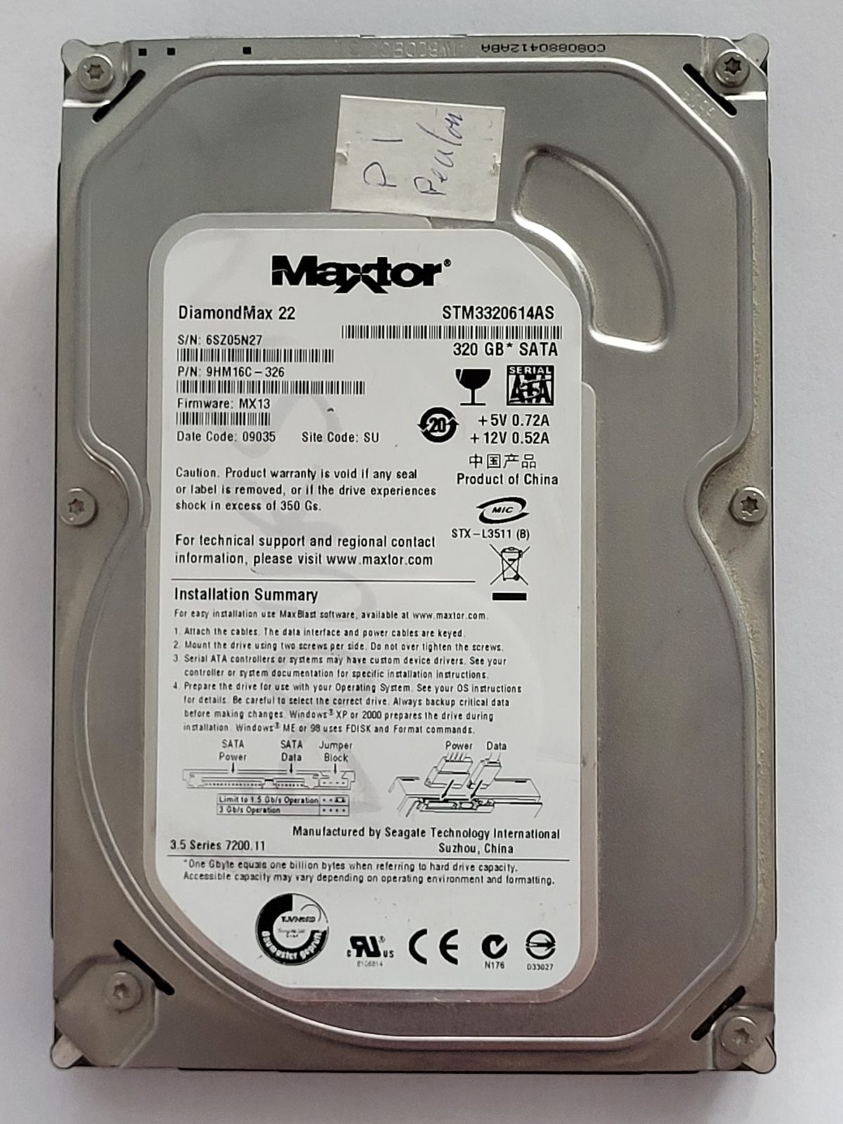 STM3320613AS, 09035, Maxtor 320Gb 3.5" HDD STK