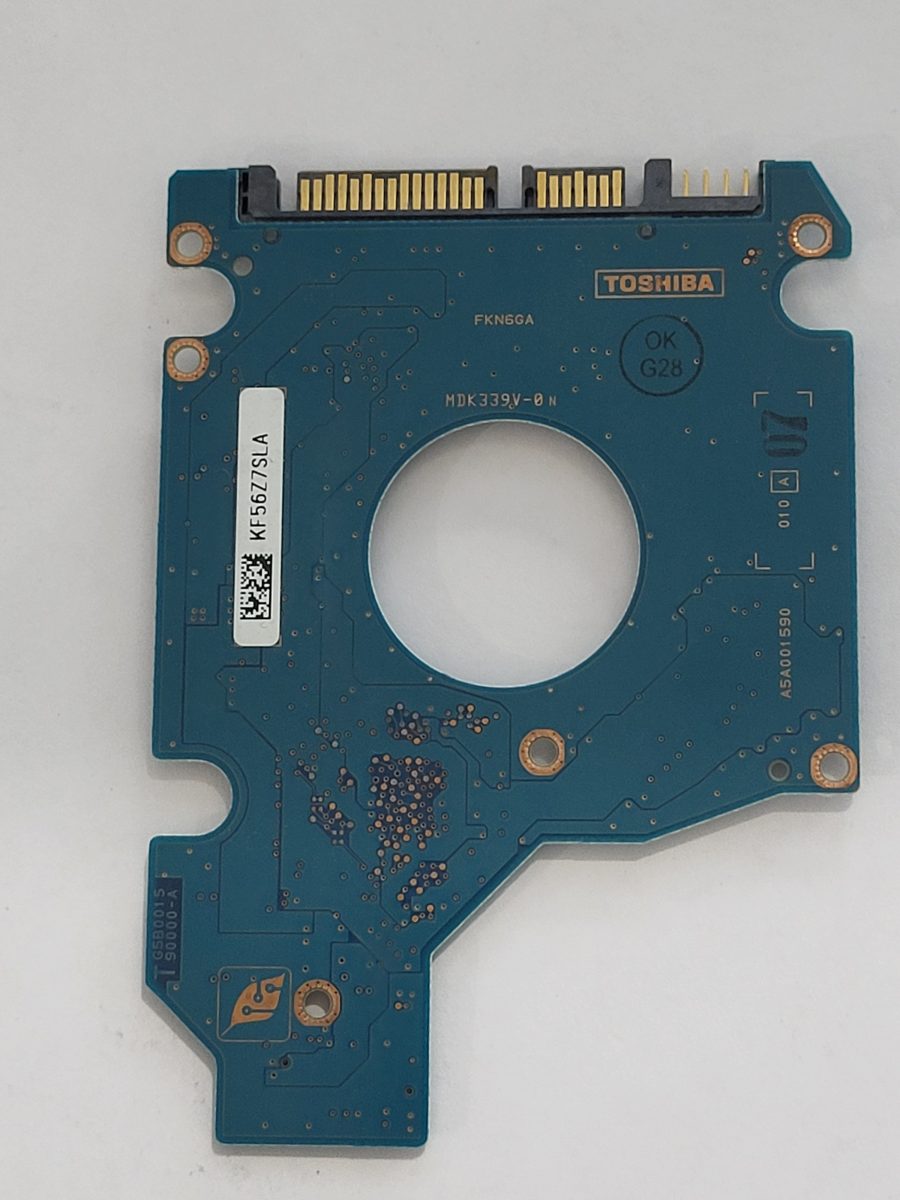 MK8034GSX, HDD2D38 Q ZK01 T, FW: C0/AH303B, PCB: G5B001590000-A, Toshiba Sata 2.5" PCB PCB