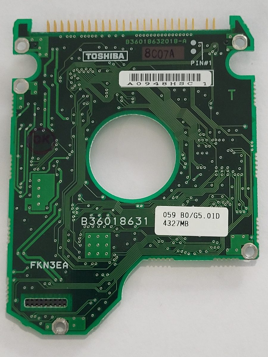 MK4309MAT, HDD2134 G ZG01 T, FW: B0/G5.01D, PCB: B36018631, Toshiba Sata 2.5" PCB PCB