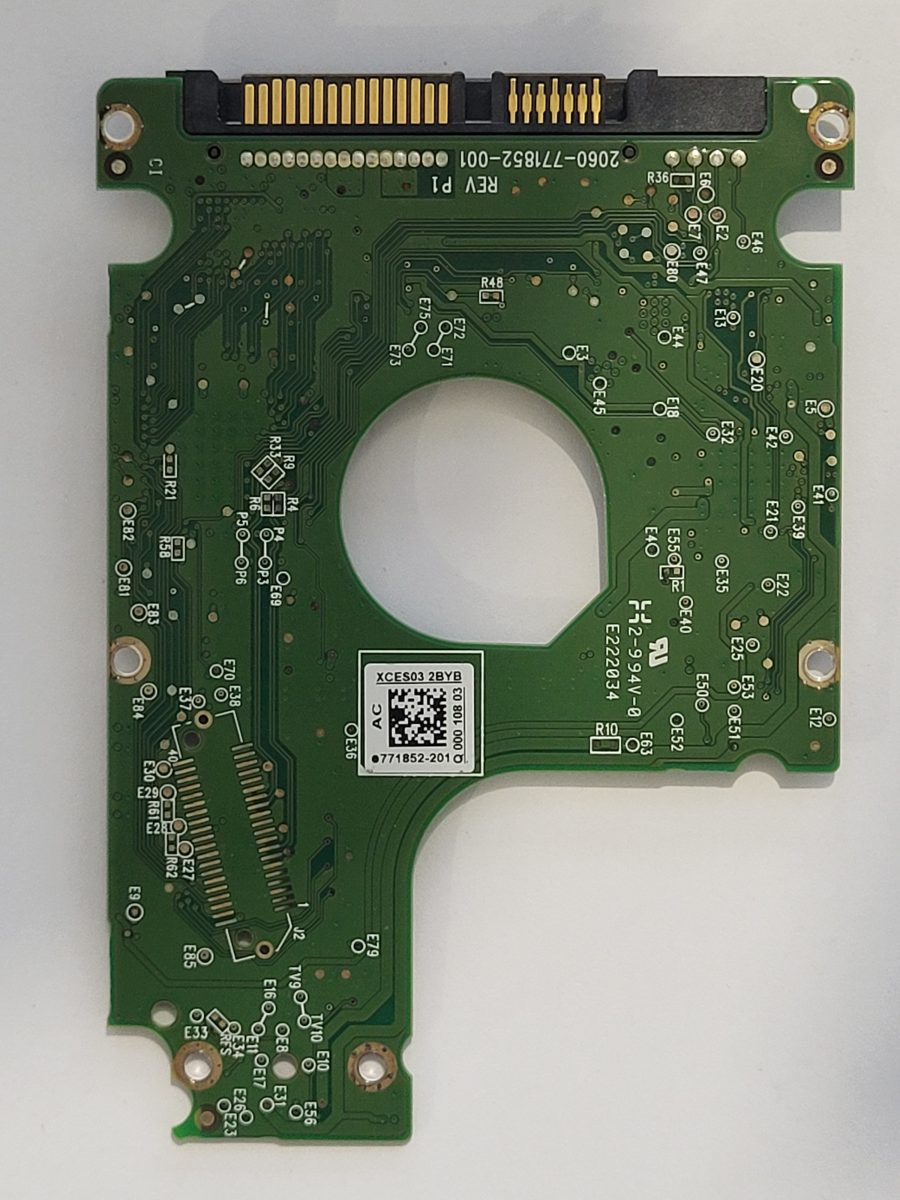 WD5000LPVT-22G33T0, 771852-201 AC, 2060-771852-001 REV P1 | WD 2,5" SATA PCB PCB
