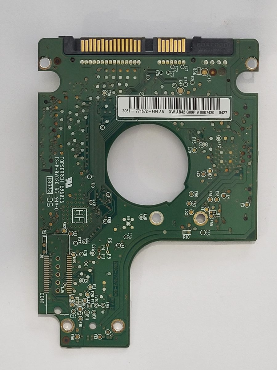 WD1600BEVT-80A23T0, 2061-771672-F04 AA, 2060-771672-004 REV A | WD 2,5" SATA PCB PCB