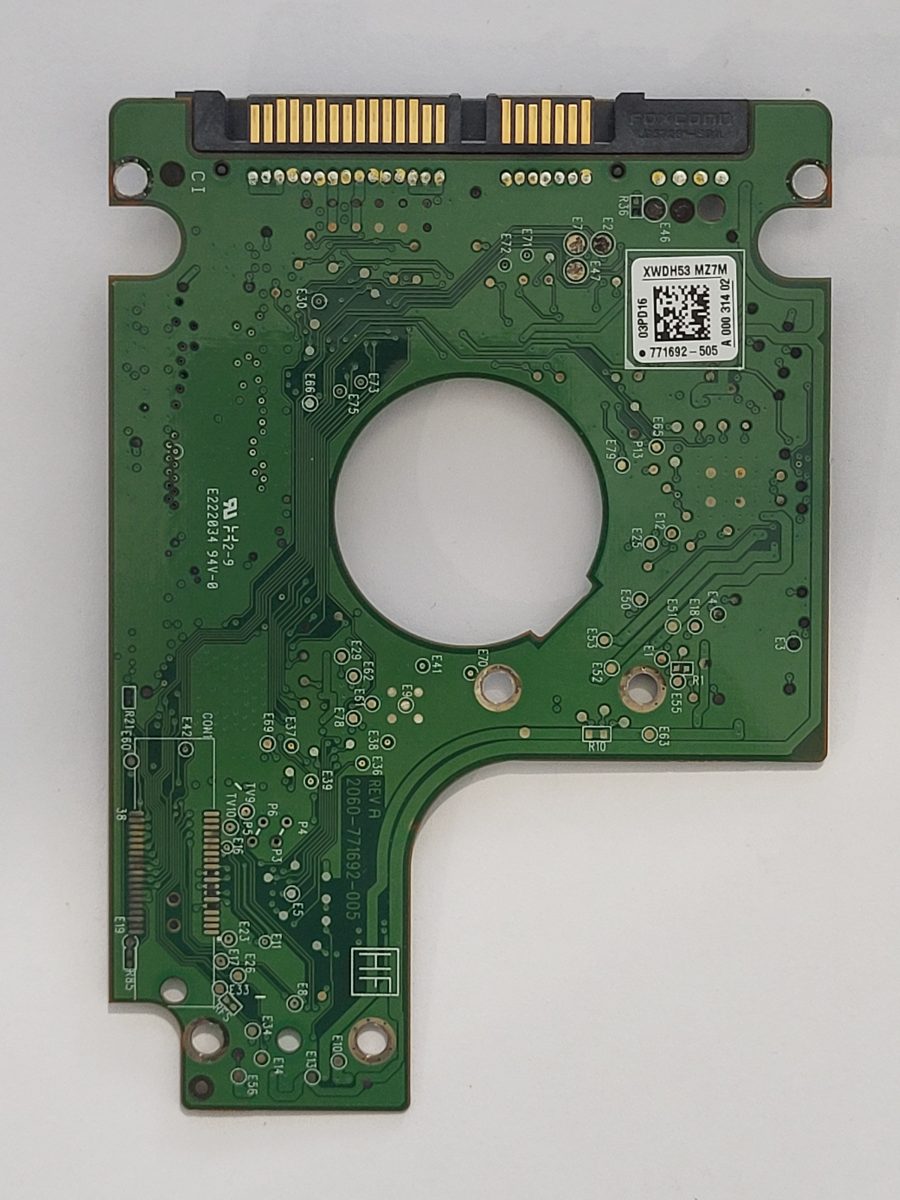 WD6400BPVT-35HXZT1, 771692-505 03PD16, 2060-771692-005 REV A | WD 2,5" SATA PCB PCB