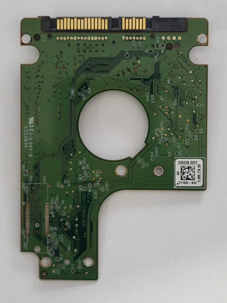 WD7500BPVT-80HXZT3, 771820-800 AA, 2060-771820-000 REV A | WD 2,5" SATA PCB PCB