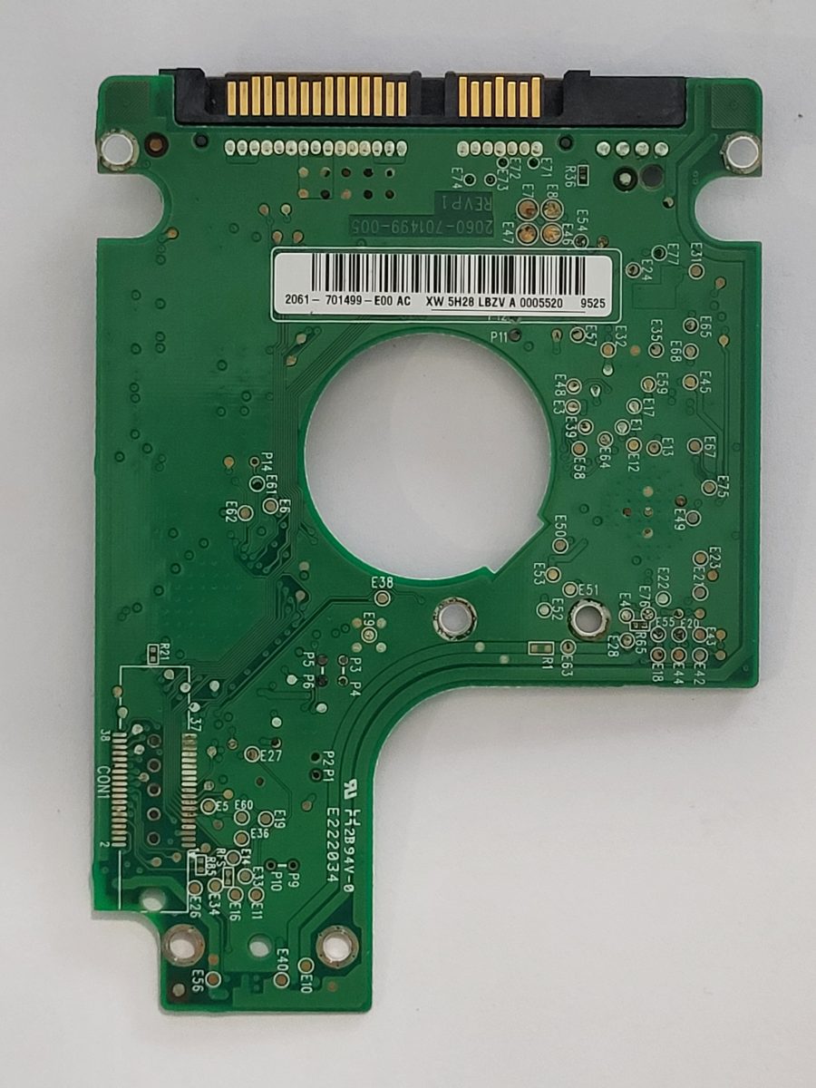 WD1600BEVT-00ZCT0, 2061-701499-E00 AC, 2060-701499-005 REV P1 | WD 2,5" SATA PCB PCB