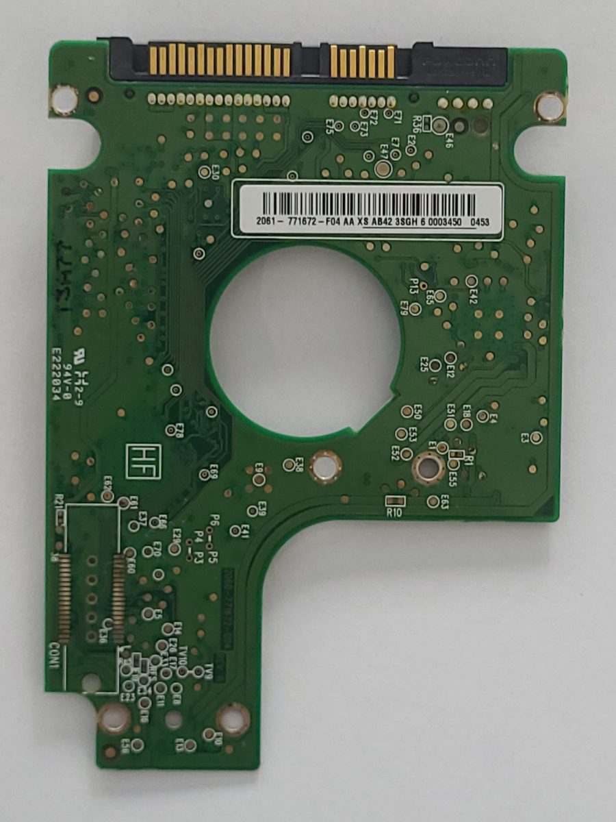 WD3200BEVT-22A23T0, 2061-771672-F04 AA, 2060-771672-004 REV A | WD 2,5" SATA PCB PCB
