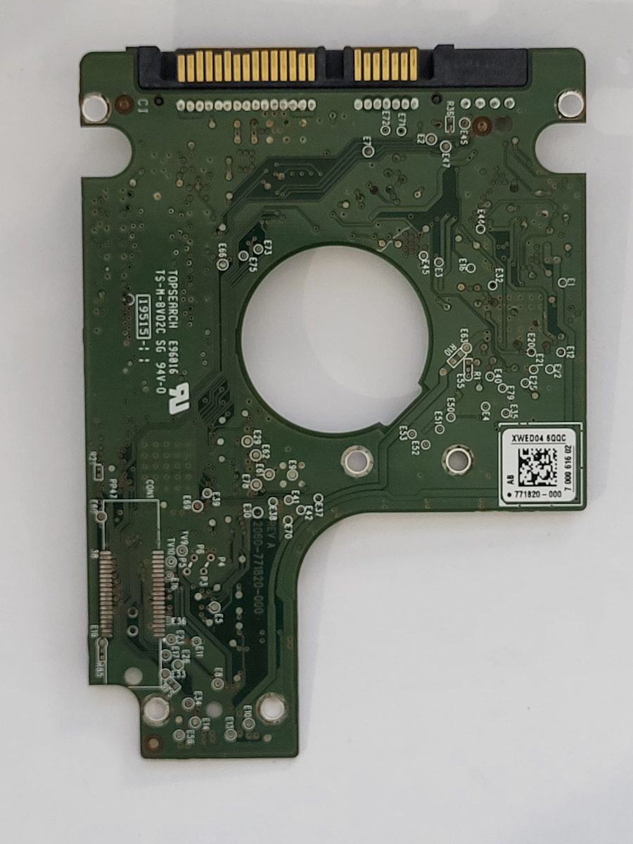 WD7500BPVT-22HXZT3, 771820-000 AB, 2060-771820-000 REV A | WD 2,5" SATA PCB PCB