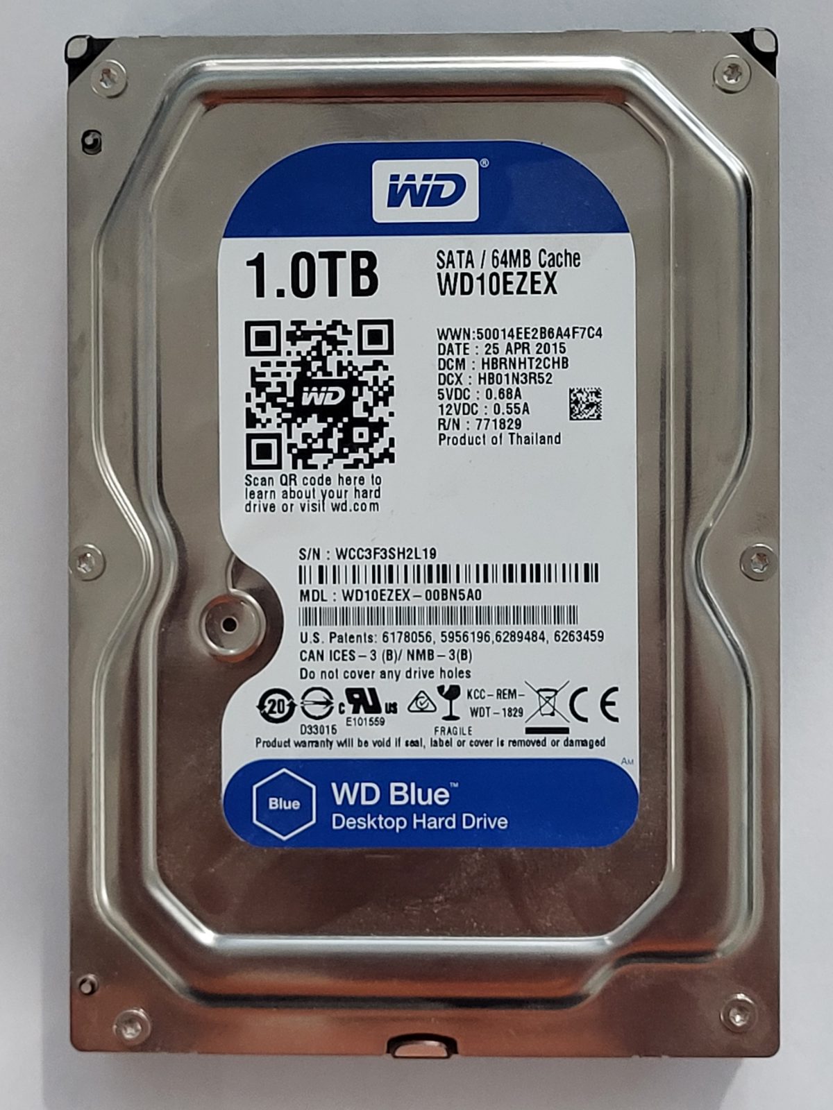 WD10EZEX-00BN5A0, DCM: HBRNHT2CHB, 25 APR 2015 | WD 1To 3,5" SATA HDD STK