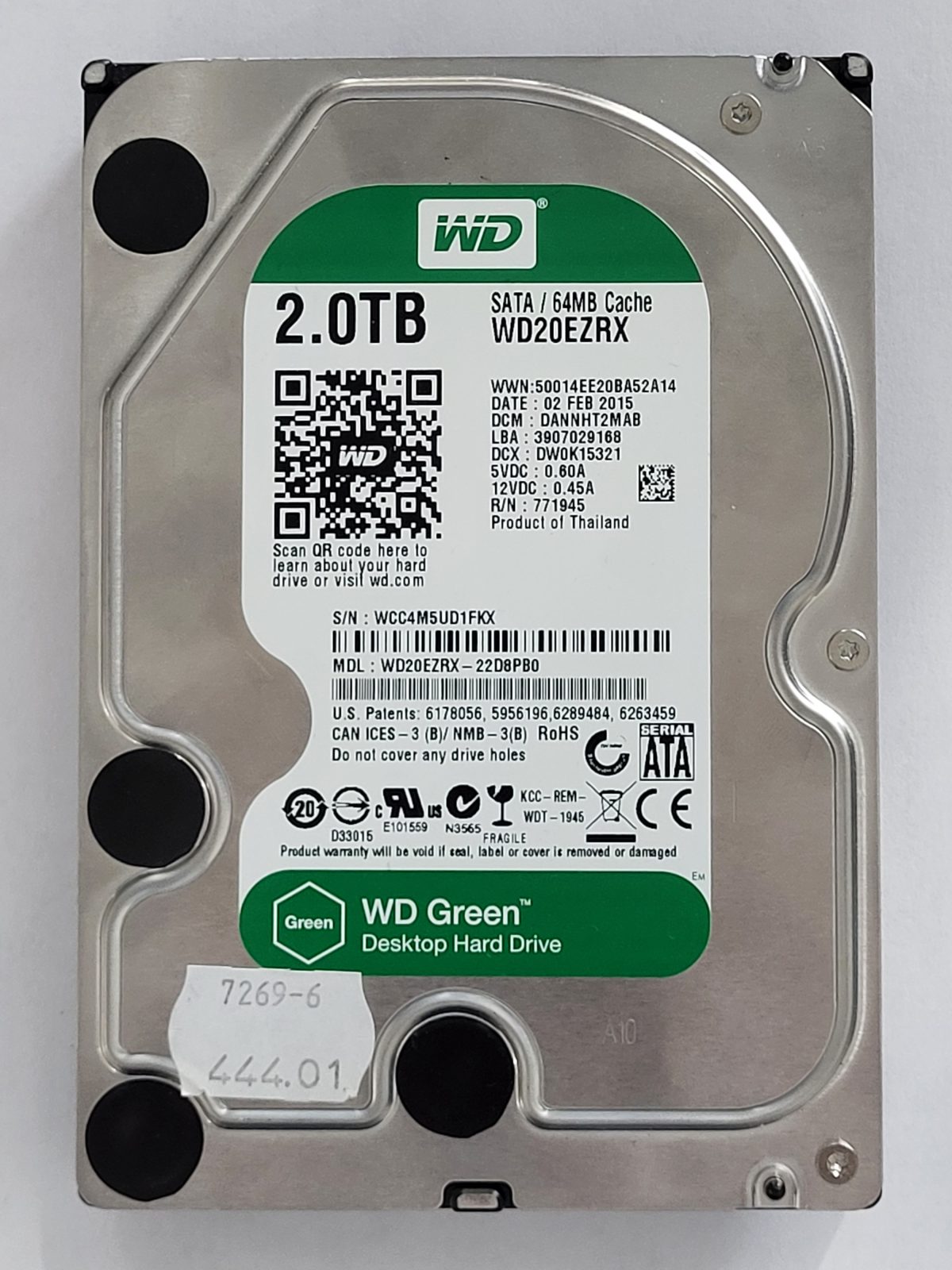 WD20EZRX-22D8PB0, DCM: DANNHT2MAB, 02 FEB 2015 | WD 2To 3,5" SATA HDD STK