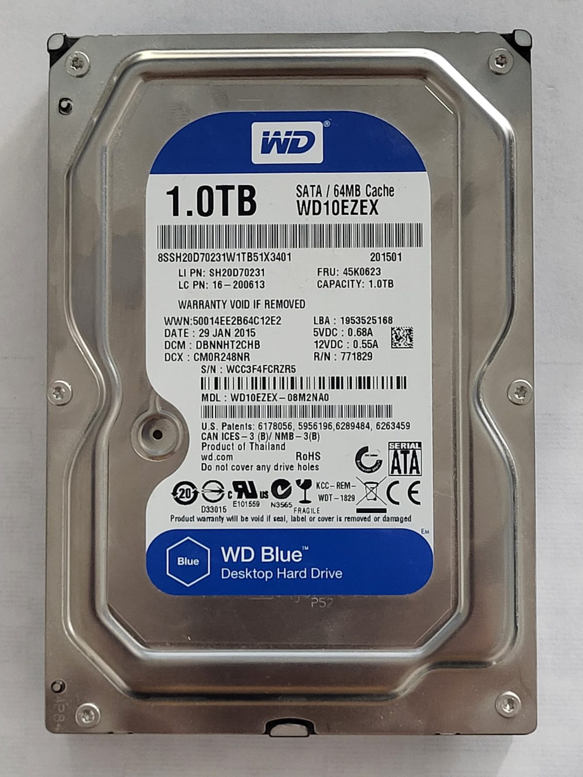 WD10EZEX-08M2NA0, DCM: DBNNHT2CHB, 29 JAN 2015 | WD 1To 3,5" SATA HDD STK