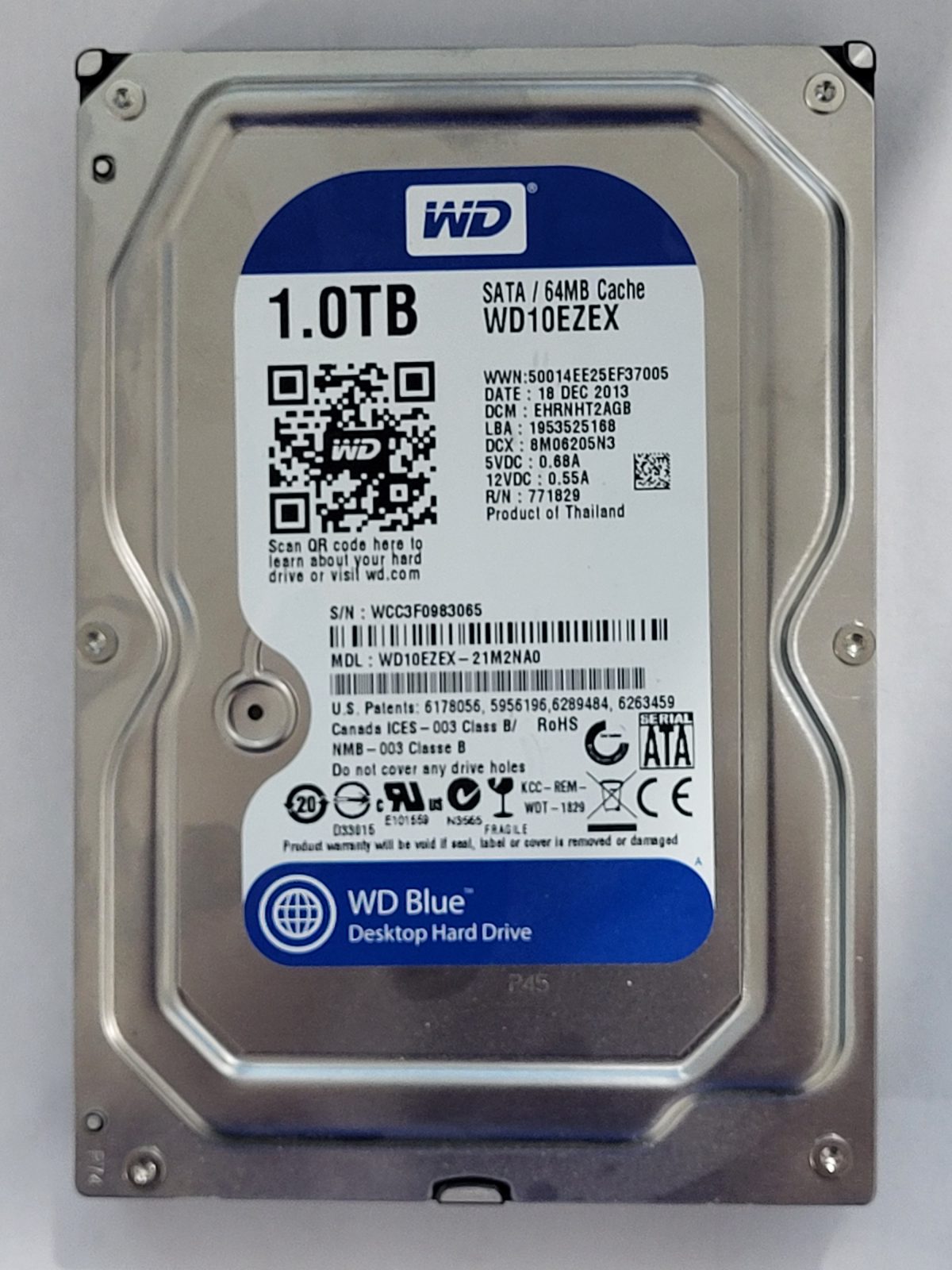 WD10EZEX-21M2NA0, DCM: EHRNHT2AGB, 18 DEC 2013 | WD 1To 3,5" SATA HDD STK
